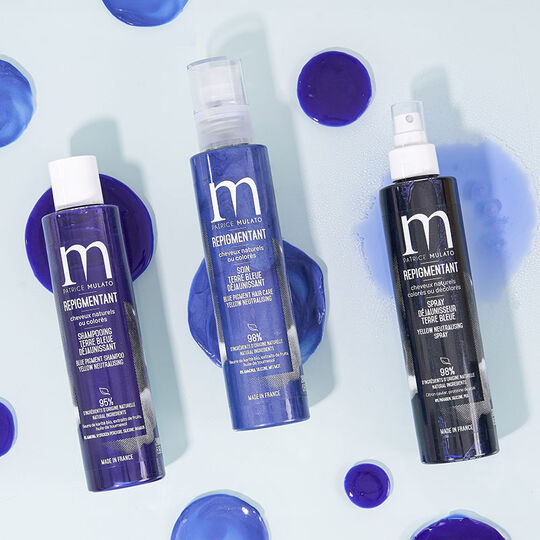 Shampooing repigmentant cheveux naturels ou colorés terre bleue