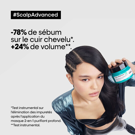 Argile 2-en-1 purifiante anti-gras Scalp Advanced 250ml