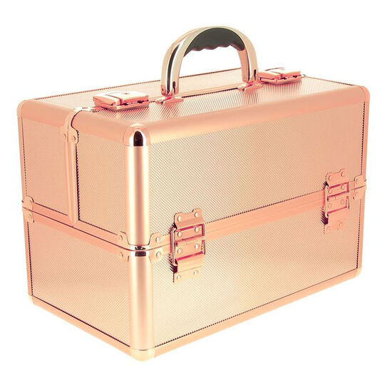 Valise à main rose métallisée