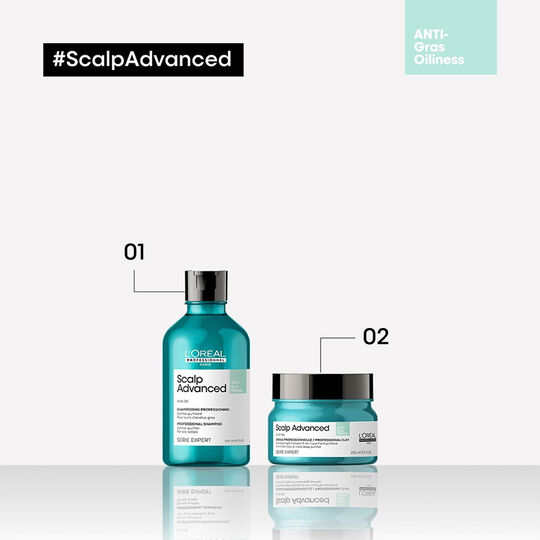 Argile 2-en-1 purifiante anti-gras Scalp Advanced 250ml